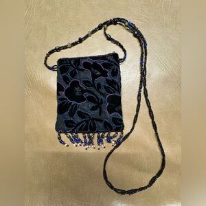 Beaded velour purse